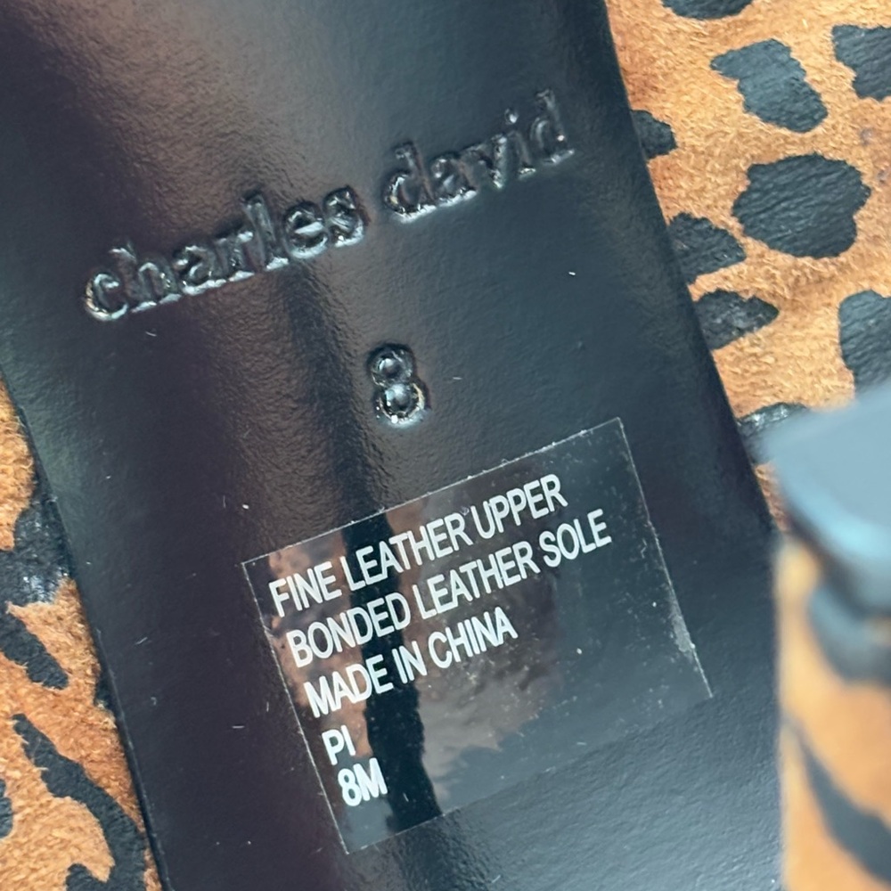 Charles David Vinnie Leopard Print Heels, EUC, size 8 - Picture 7 of 7
